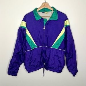 Vintage Asics MFT Women's Medium Exercise Track Warm-Up Zip Parachute Jacket